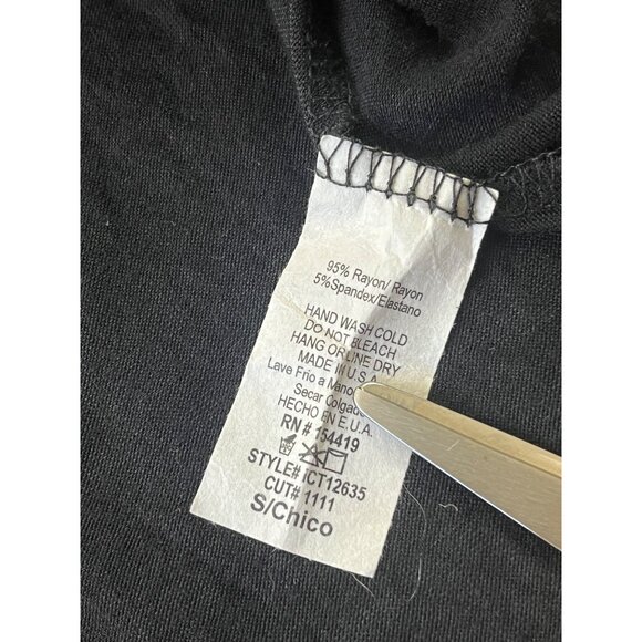 Y2K Show Stoppin Top Womens Small Black Pink Floral Rhinestone Cottage Goth Boho - Picture 6 of 8